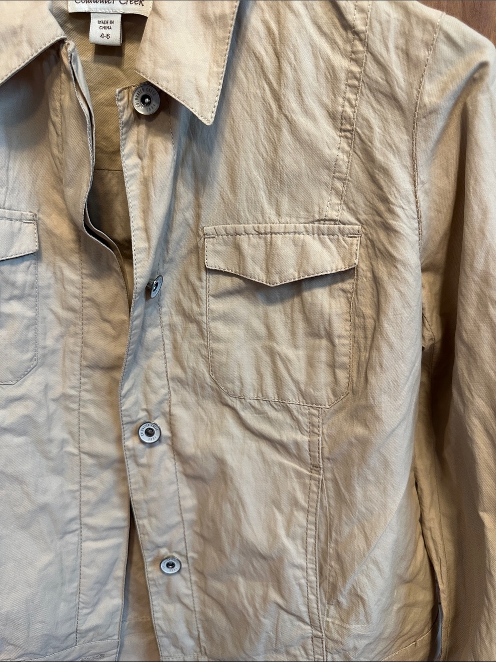 Coldwater Creek Beige Button-Front Utility Jacket - Picture 3 of 6